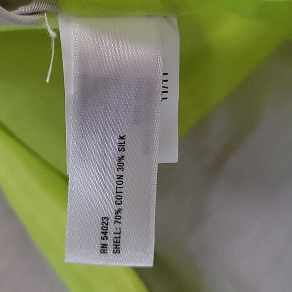 Gap Neon Chartreuse Yellow Green Striped Silk Sheer Tee Size S - Picture 5 of 6